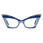 Load image into Gallery viewer, navy & white cat eye glasses