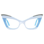 Load image into Gallery viewer, white & sky blue cat eye glasses