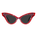 Load image into Gallery viewer, clear red winged cat eye sunglasses