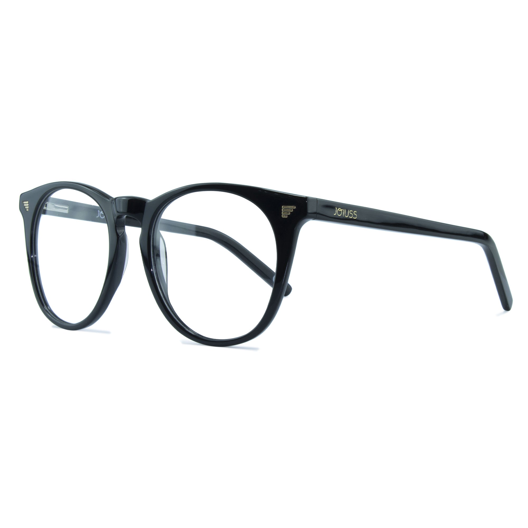 Round Glasses Frames - Black - Deano