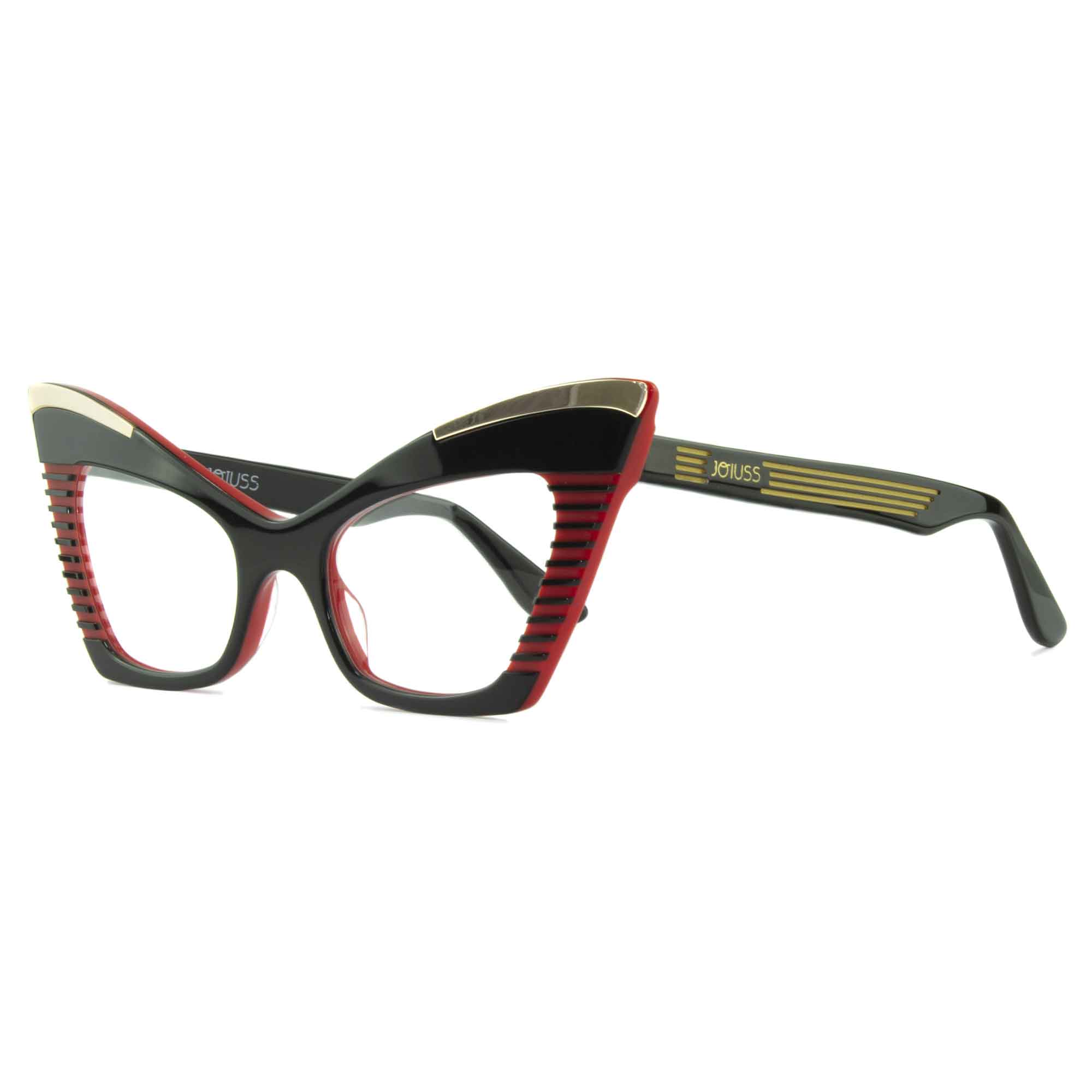 Cat Eye Glasses - Black & Red - Doreen