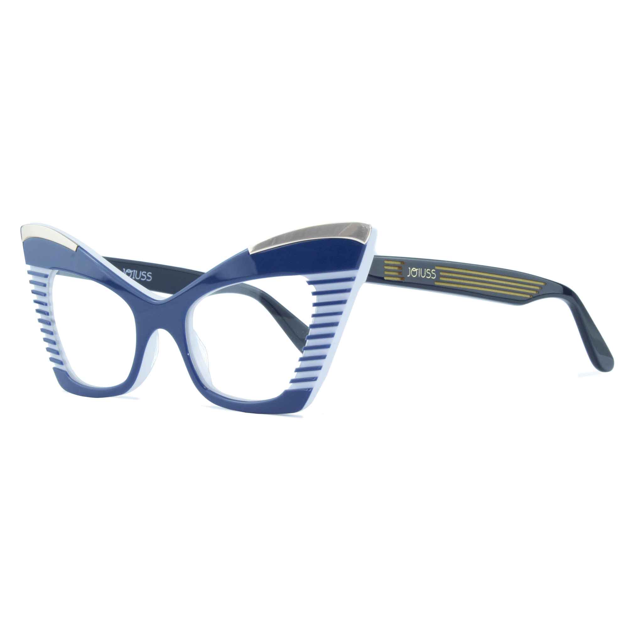 Cat Eye Glasses Frame - Navy & White - Doreen