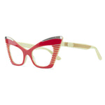 Load image into Gallery viewer, Cat Eye Glasses - Red &amp; Cream - Doreen
