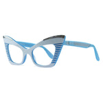 Load image into Gallery viewer, Cat Eye Glasses Frames - White &amp; Sky Blue - Doreen
