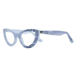 Cat Eye Glasses - White & SIlver - Gatsby