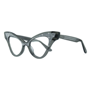 Cat Eye Glasses Frame - Clear Black - Glimmer
