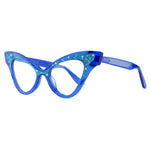 Load image into Gallery viewer, Cat Eye Glasses Frame - Blue Clear - Glimmer
