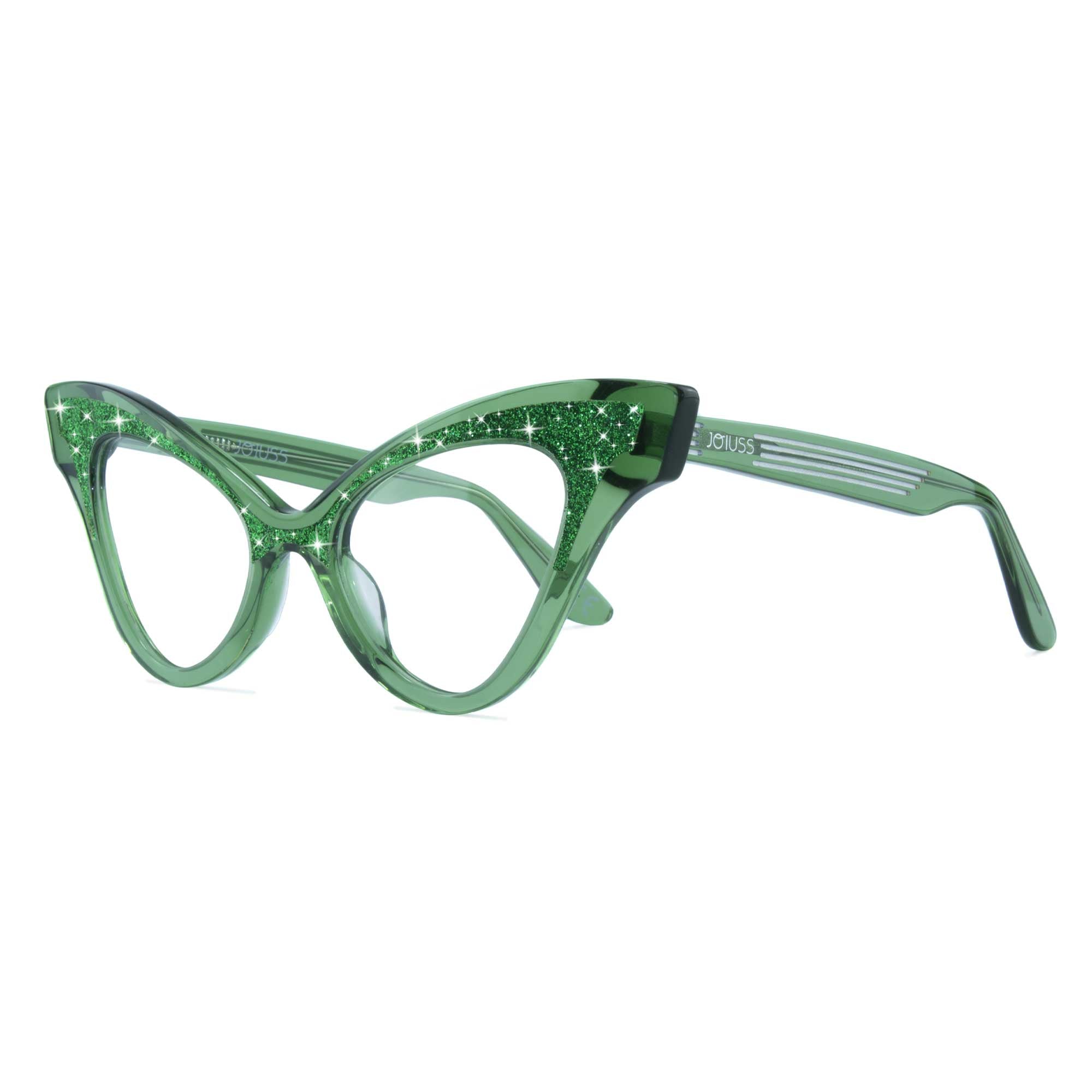 Cat Eye Glasses Frame - Green Emerald - Glimmer