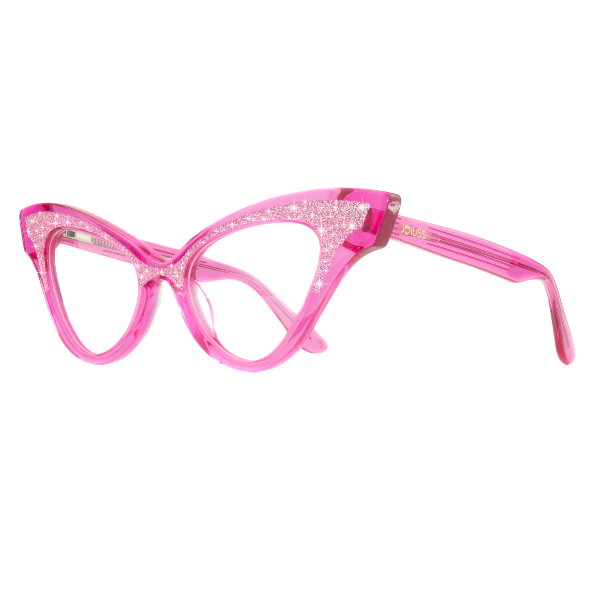 Cat Eye Frame - Pink Clear Glitter - Glimmer