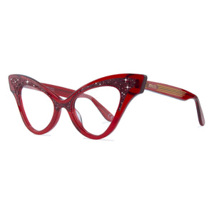 Cat Eye Glasses Frame - Red Ruby - Glimmer