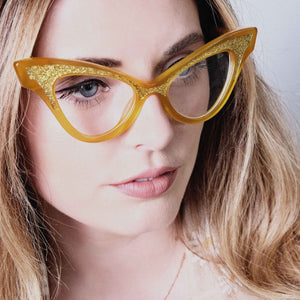 Cat Eye Glasses Frame - Yellow Sunset - Glimmer