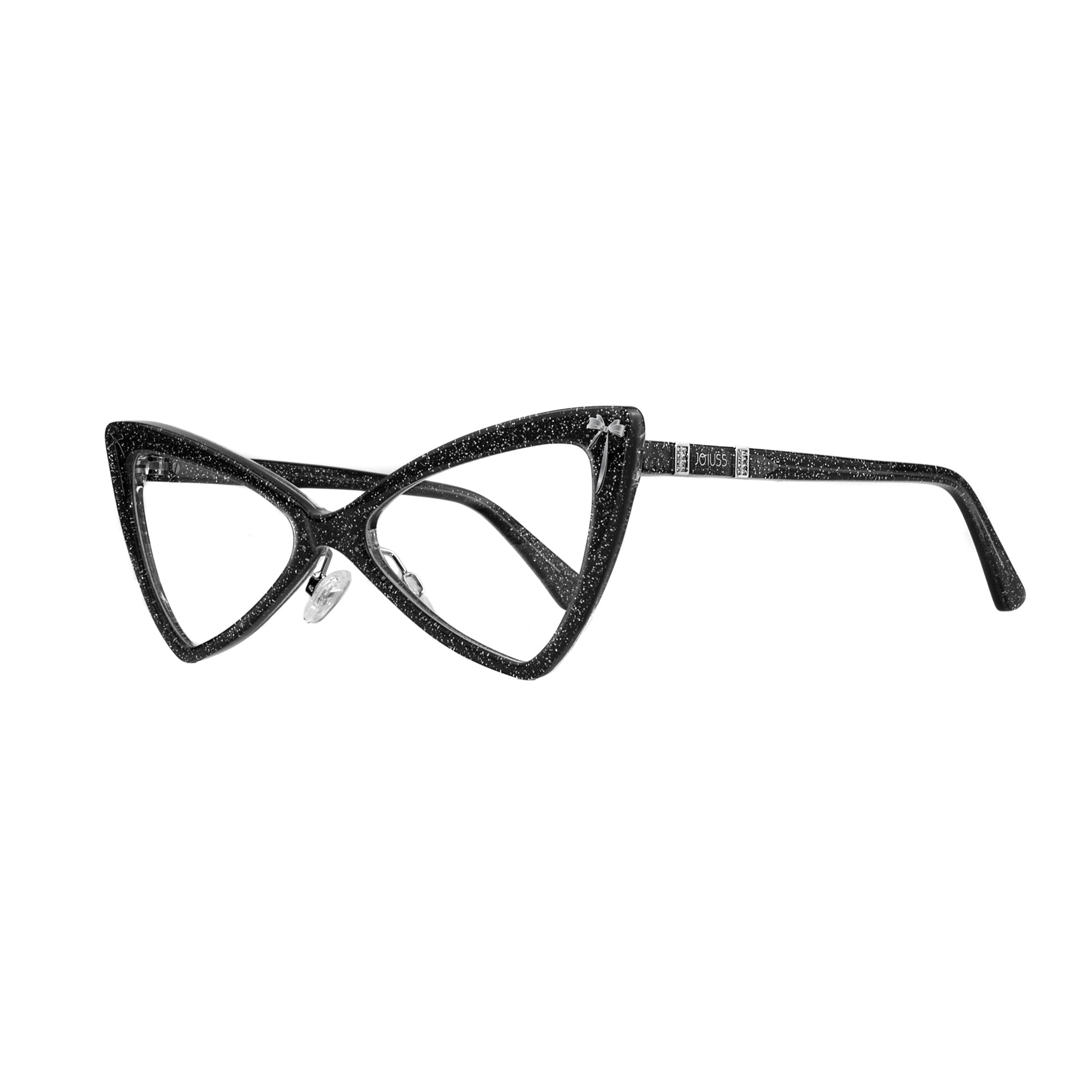 Cat Eye Glasses - Black Glitter - Hedy
