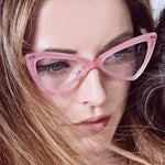 Load image into Gallery viewer, Cat Eye Glasses Frame - Pink Glitter - Hedy
