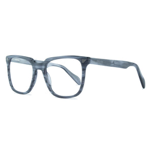 Square Glasses Frames - Grey Wood Effect - Kent