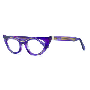 Cat Eye Glasses Frame - Purple Clear & Gold - Lana
