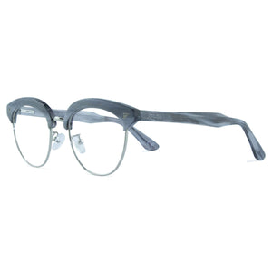Browline Glasses Frame - Grey Wood Effect - Malcom