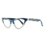 Load image into Gallery viewer, Cat Eye Glasses - Blue &amp; Cream - Maryloo
