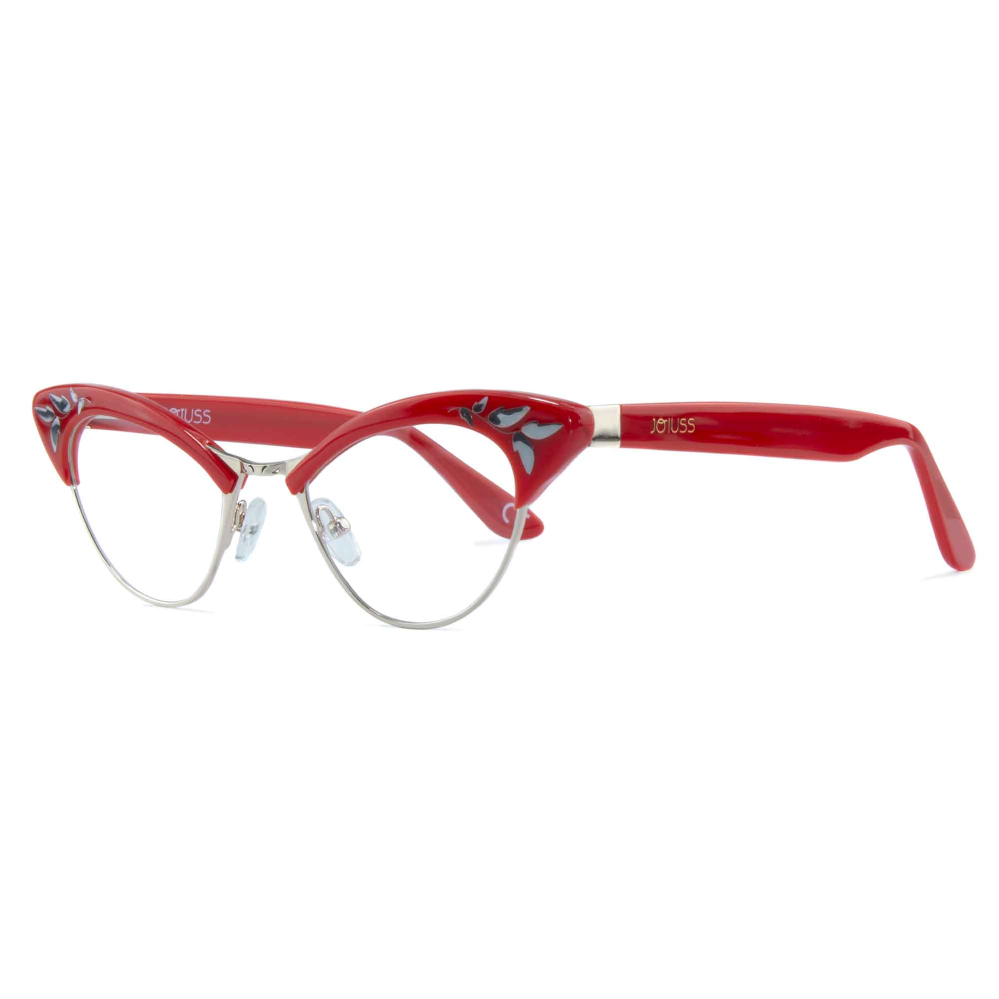 Cat Eye Glasses - Red & Gold - Rita
