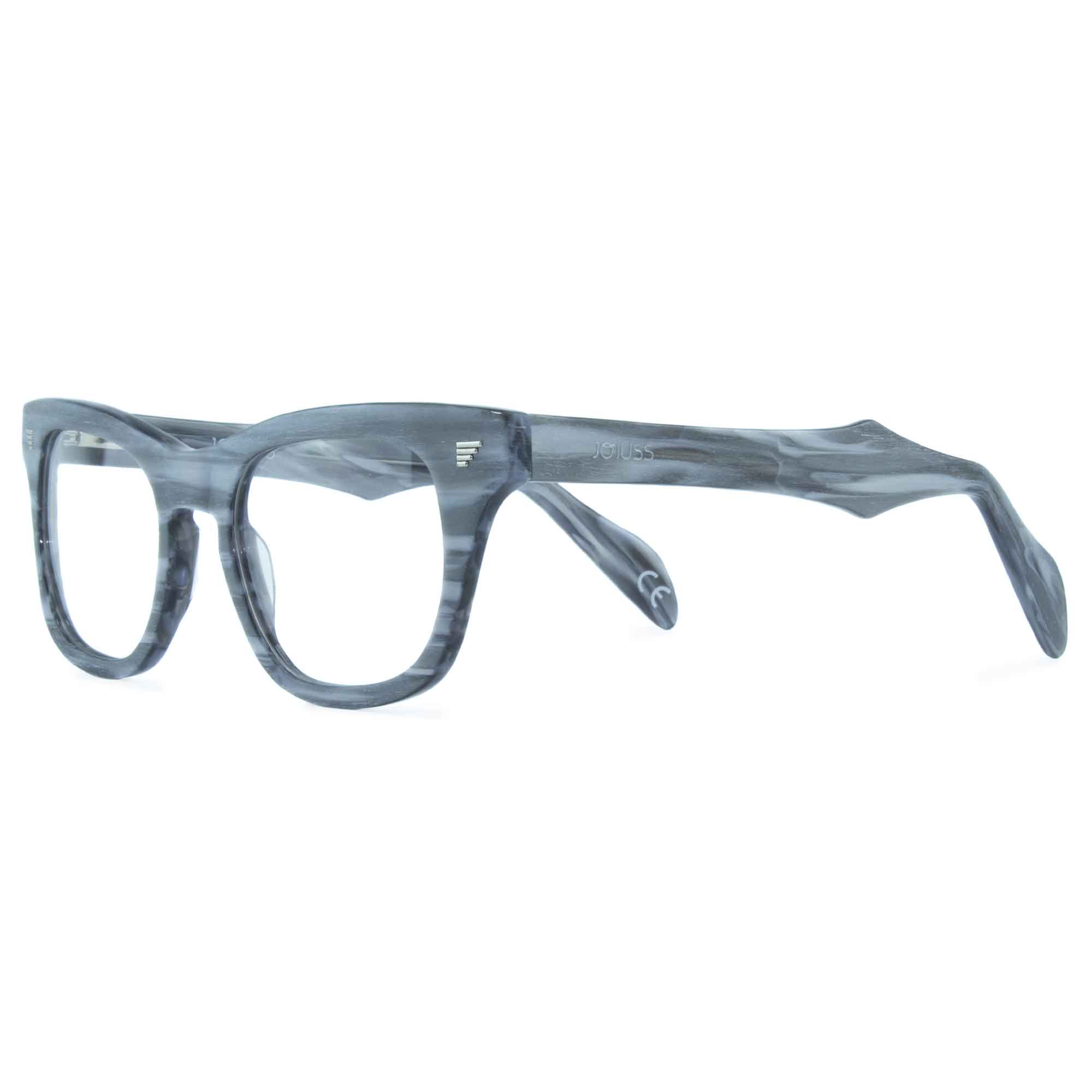 Rectangular Glasses Frame - Grey Wood Effect - Russ