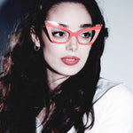 Load image into Gallery viewer, Cat Eye Glasses - Red &amp; Cream - Doreen
