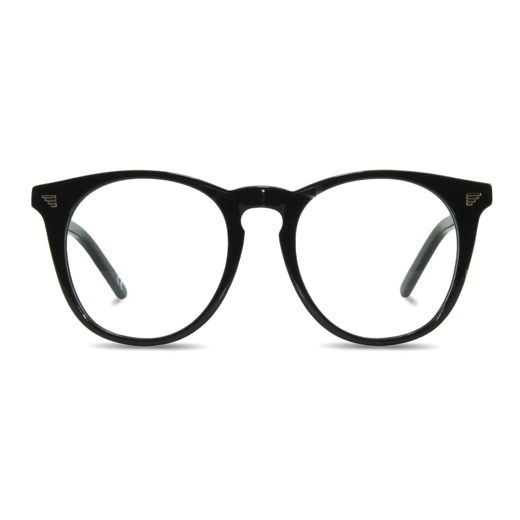 black large round glasses