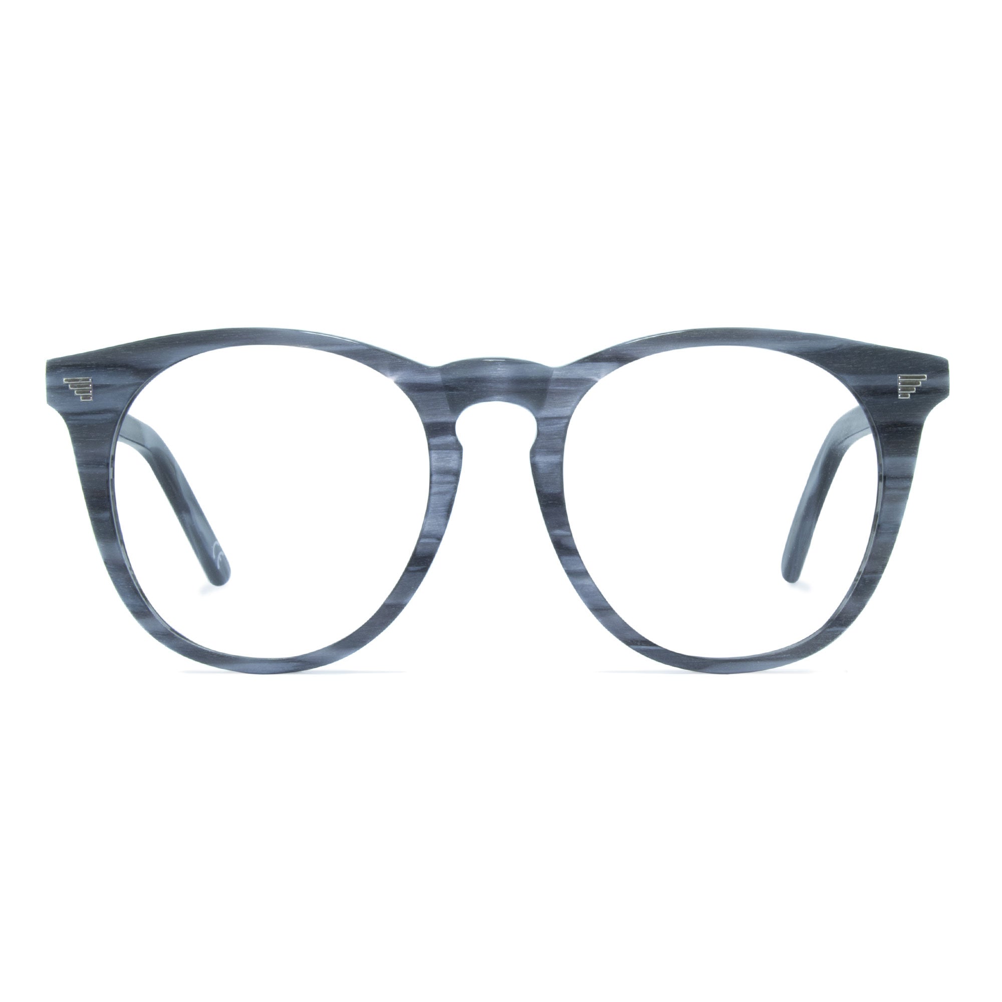 light grey large round glasses frame