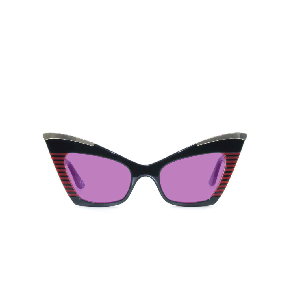 Cat Eye Sunglasses - Black & Red - Doreen