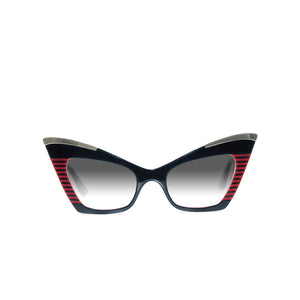 Cat Eye Sunglasses - Black & Red - Doreen