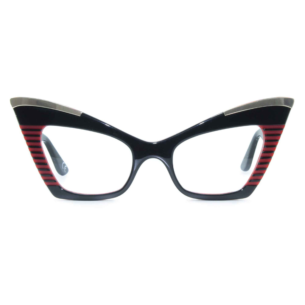 black & red cat eye glasses