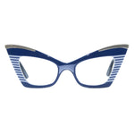 Load image into Gallery viewer, navy &amp; white cat eye glasses
