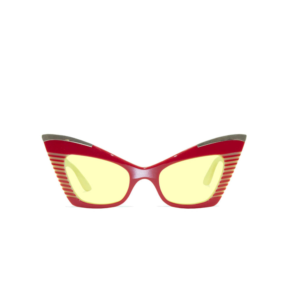 Cat Eye Sunglasses - Red & Cream - Doreen