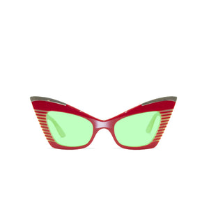 Cat Eye Sunglasses - Red & Cream - Doreen