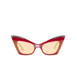 Cat Eye Sunglasses - Red & Cream - Doreen