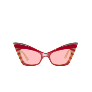 Cat Eye Sunglasses - Red & Cream - Doreen