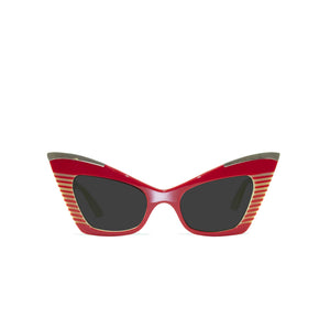 Cat Eye Sunglasses - Red & Cream - Doreen