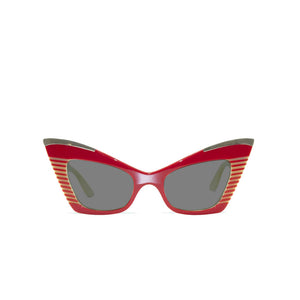 Cat Eye Sunglasses - Red & Cream - Doreen