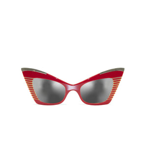 Cat Eye Sunglasses - Red & Cream - Doreen