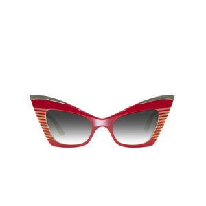 Cat Eye Sunglasses - Red & Cream - Doreen