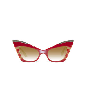 Cat Eye Sunglasses - Red & Cream - Doreen