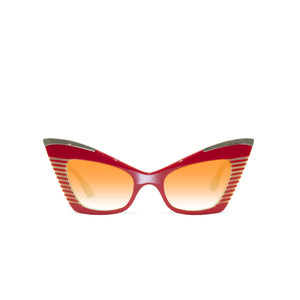 Cat Eye Sunglasses - Red & Cream - Doreen