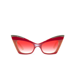 Cat Eye Sunglasses - Red & Cream - Doreen