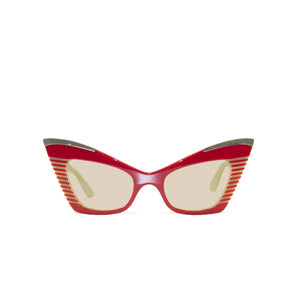 Cat Eye Sunglasses - Red & Cream - Doreen