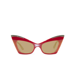 Cat Eye Sunglasses - Red & Cream - Doreen