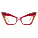 Load image into Gallery viewer, red &amp; cream cat eye glasses
