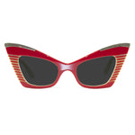 Load image into Gallery viewer, red &amp; cream cat eye sunglasses
