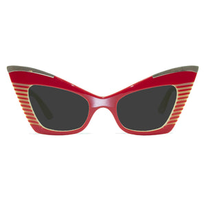 red & cream cat eye sunglasses