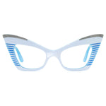 Load image into Gallery viewer, white &amp; sky blue cat eye glasses
