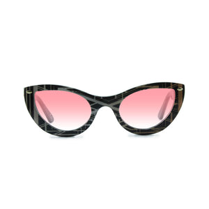 Cat Eye Sunglasses - Black & Gold - Gatsby