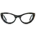 Load image into Gallery viewer, black &amp; gold cat eye glasses
