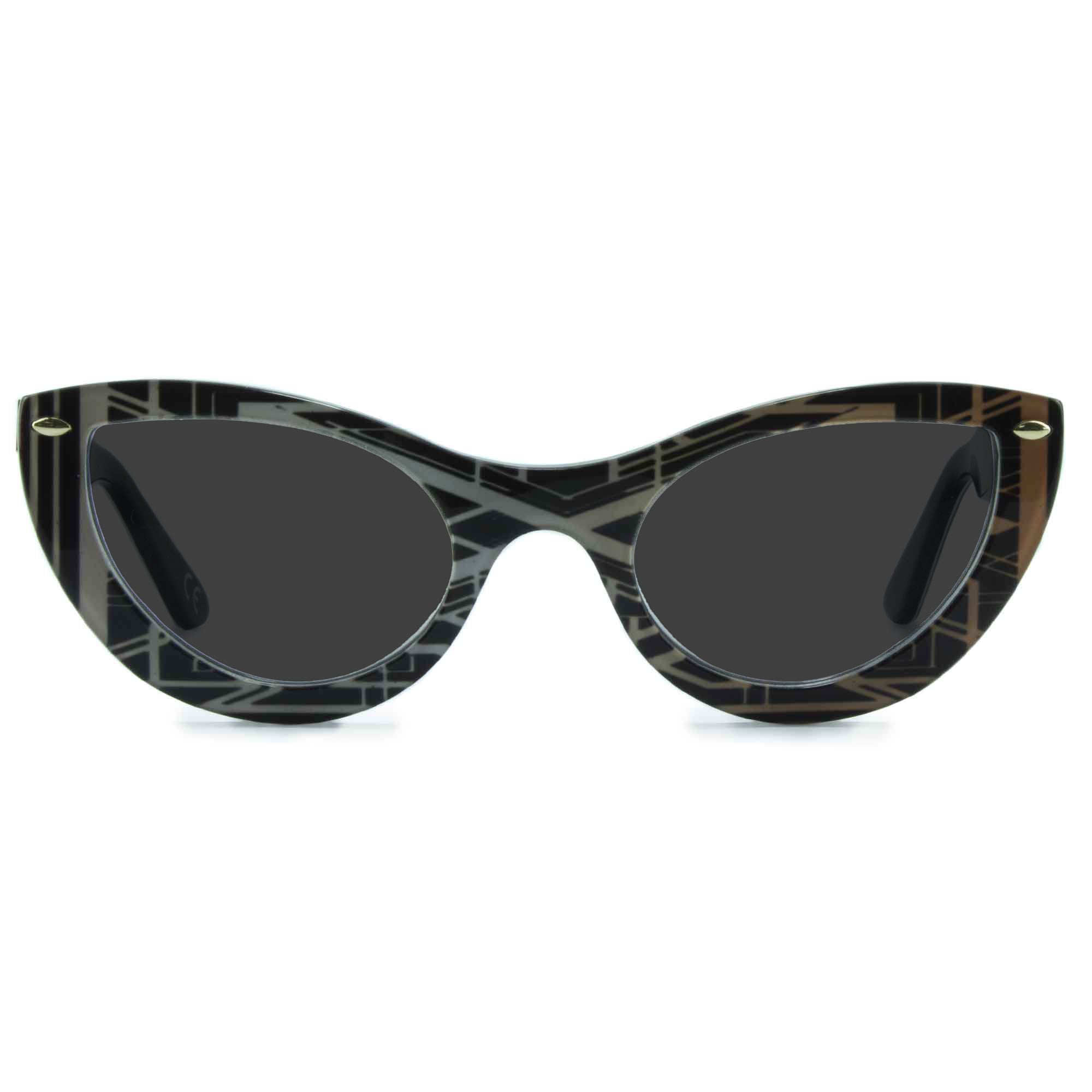 black & gold cat eye sunglasses